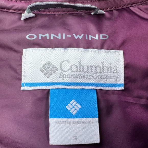 Columbia Womens Softshell Fleece Lined Hooded Jacket Omni-Wind Purple Small - Picture 6 of 13